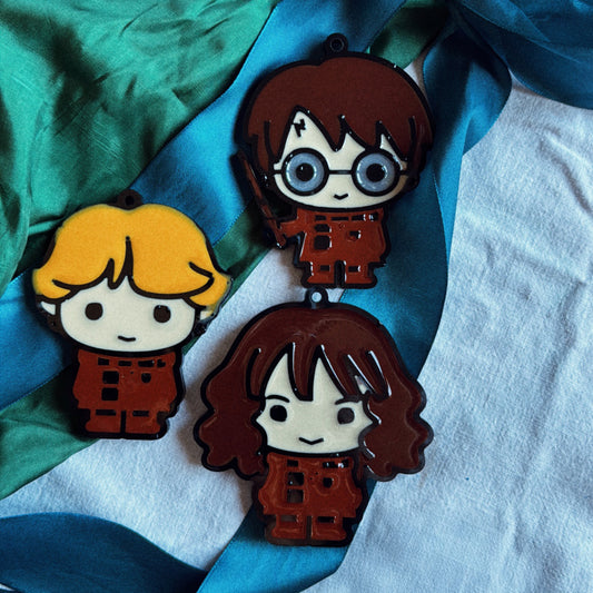 “Harry, Ron e Hermione” Harry Potter - Set Decorazioni Natalizie in Resina